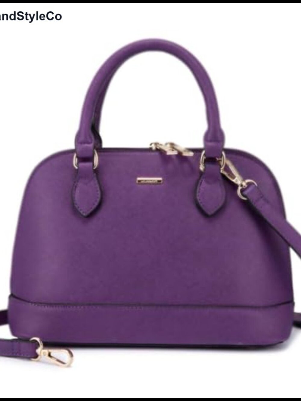 Faux Leather Crossbody Satchel Handbag with Double Zip